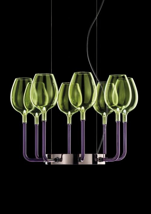 Lámpara de techo Italamp 3050-8 ROSE' green